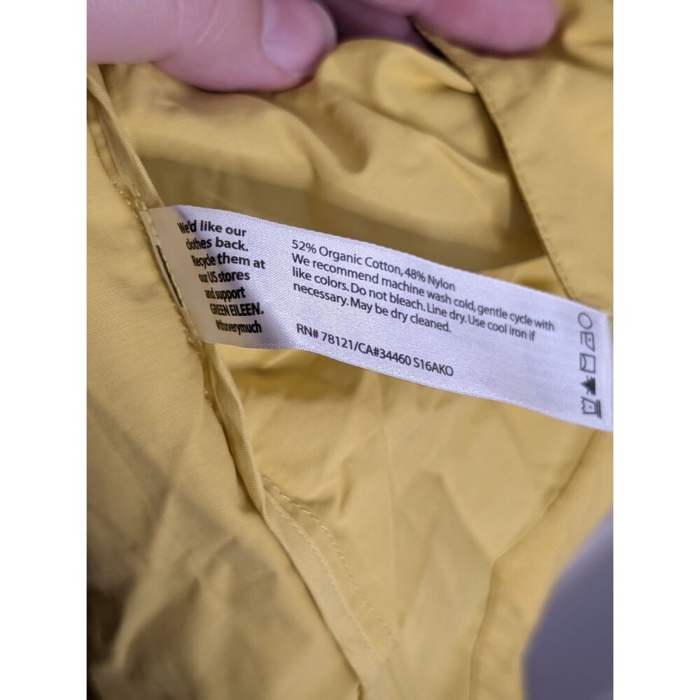 Eileen Fisher Citrn Hooded Anorak Coat 1X Lightweight Organic Cotton/Nylon Rain - Picture 13 of 16